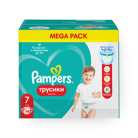 Подгузники-трусики Pampers Pants для малышей 17+ кг 7 размер