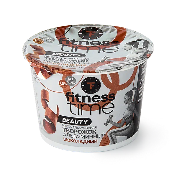 Творожок альбуминный Fitness time beauty с ванилью без сахара, 100 г ...
