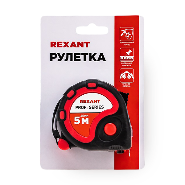 Рулетка измерительная Rexant Профи 5 м х 25 мм прорезиненный корпус