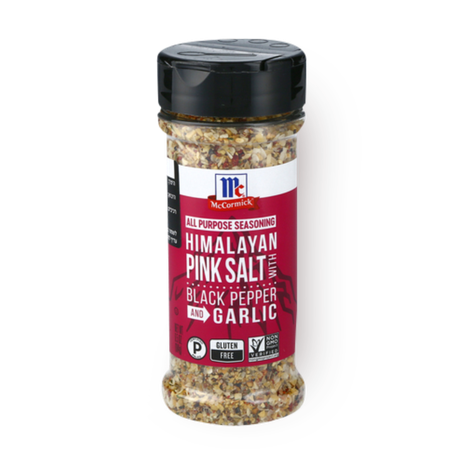 Spices Seasoning mix with pink salt, black pepper and garlic