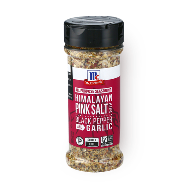 Spices Seasoning mix with pink salt, black pepper and garlic