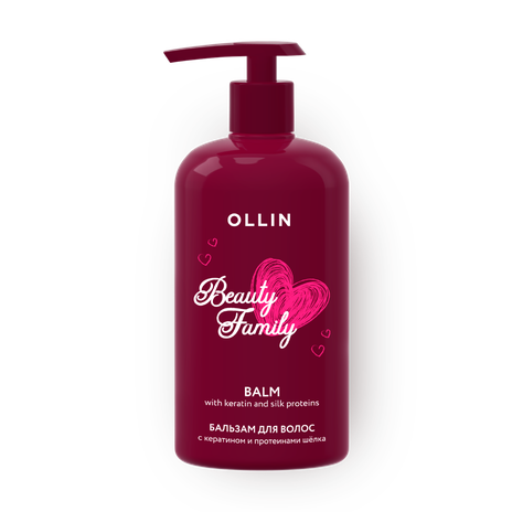 Бальзам для волос Ollin Beauty Family с кератином и протеинами шёлка