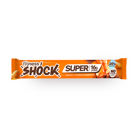 Батончик протеиновый неглазированный FitnessShock арахис-солёная карамель