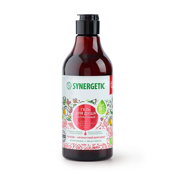 Гель для душа Synergetic Пачули и ароматный бергамот