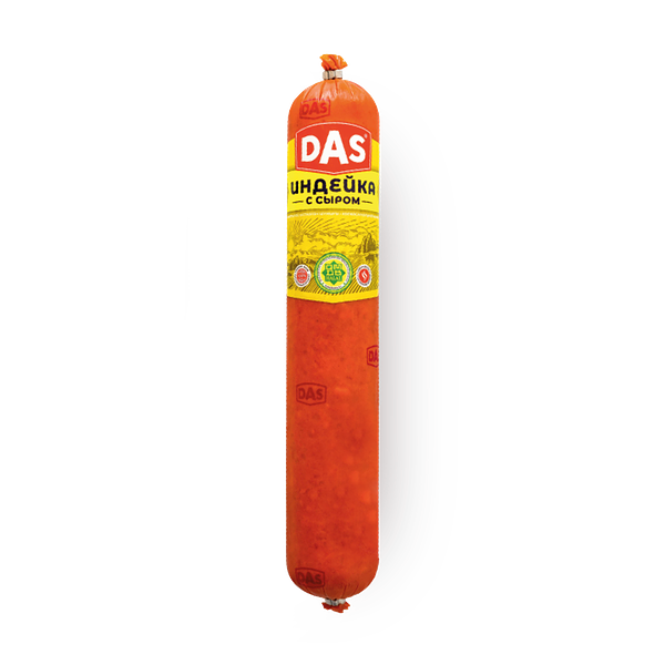 Колбаса Das Индейка с сыром полукопчёная