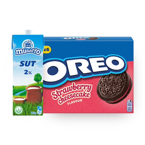 Молоко 2% Musaffo Sut 1 L с клубничным печеньем Oreo