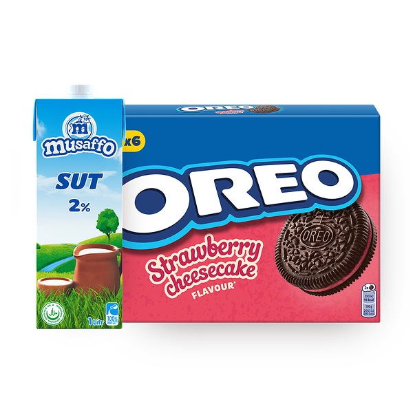 Молоко 2% Musaffo Sut 1 L с клубничным печеньем Oreo