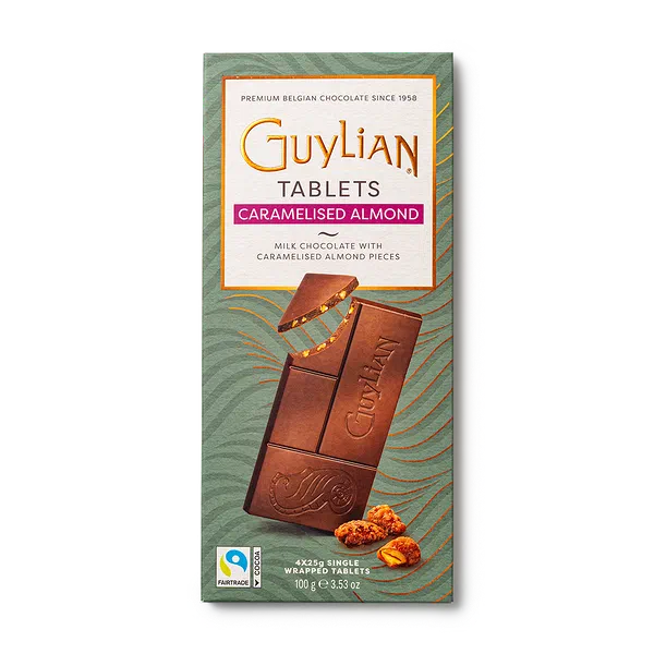 Шоколад молочный Tablets Guylian карамелизованный миндаль