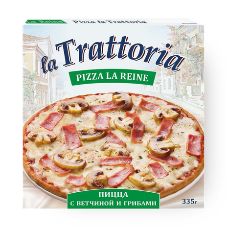 Пицца La Trattoria с ветчиной и грибами замороженная