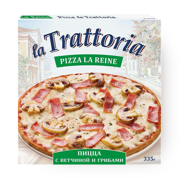 Пицца La Trattoria с ветчиной и грибами замороженная