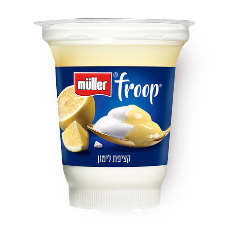 Muller Froop Yogurt with lemon whipped cream