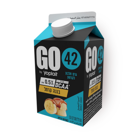 Go yogurt drink with banana caramel flavor