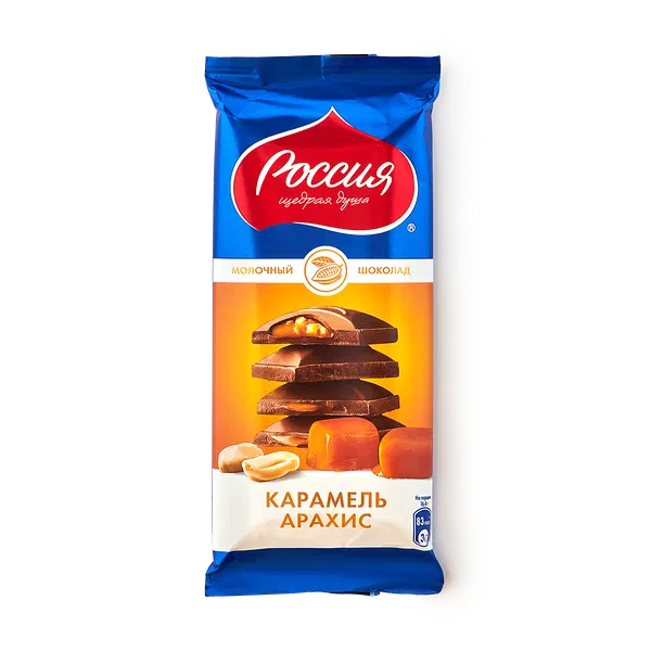 Шоколад молочный «Степ» арахис и карамель, 90 г — купить с доставкой из ...