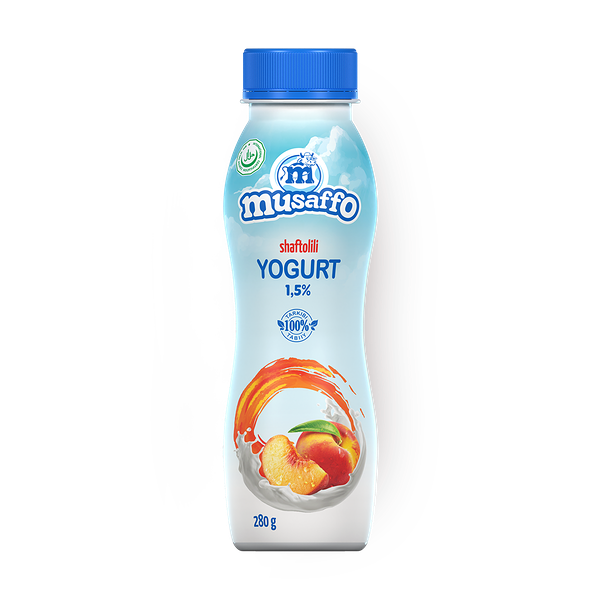 Йогурт питьевой Musaffo со вкусом персика 1,5%