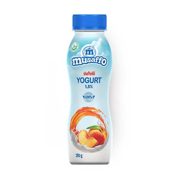 Йогурт питьевой Musaffo со вкусом персика 1,5%