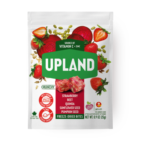 Upland dried strawberry and beet cubes