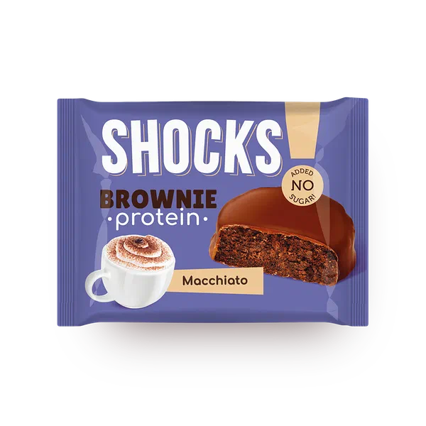 Бисквит протеиновый FitnesShock брауни кофе с молоком