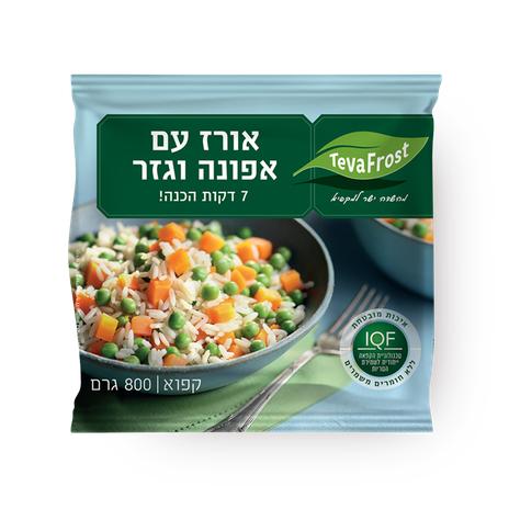 Rice with peas and carrots produced by Teva Frost frozen