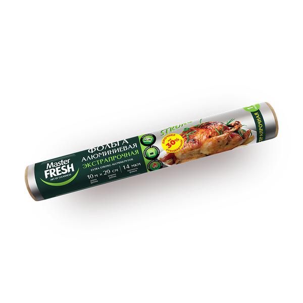 Фольга алюминиевая Master Fresh экстрапрочная 10 м х 24 см 14 мкм