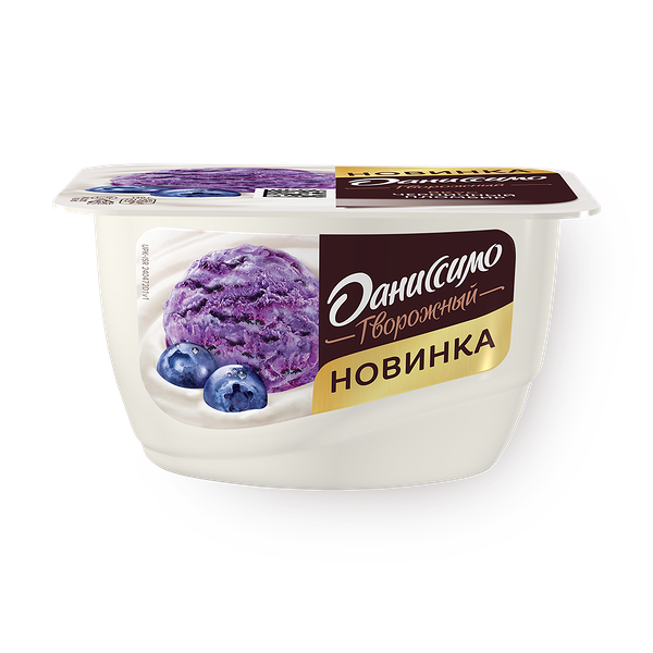 Продукт творожный «Даниссимо» черничный пломбир
