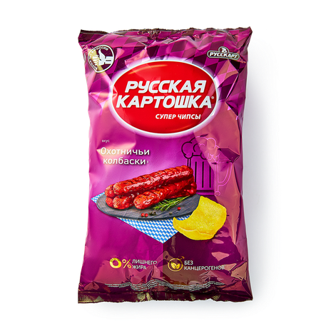 Чипсы «Русская картошка» охотничьи колбаски, 140 г — купить с доставкой ...