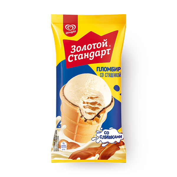 Мороженое пломбир «Золотой стандарт» сгущённое молоко