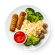 Скрэмбл с куриными кебабами овощами и соусом из перцев «Из Лавки»