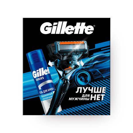 Набор подарочный Gillette с бритвой и гелем для бритья увлажняющим