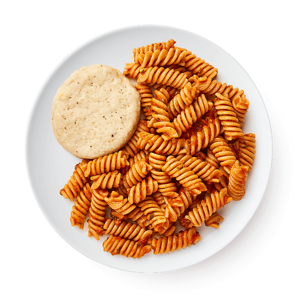 Котлета из индейки и курицы на пару с цельнозерновой пастой и томатным соусом «Из Лавки»