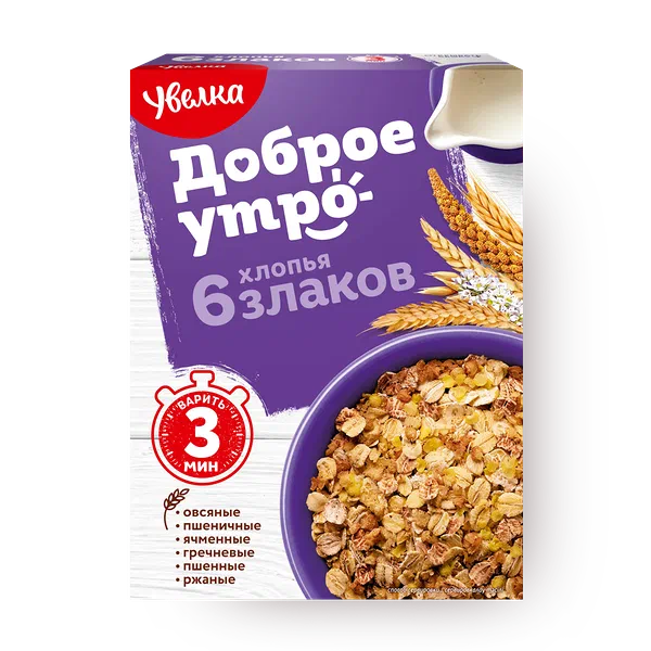 Хлопья 6 злаков «Увелка»