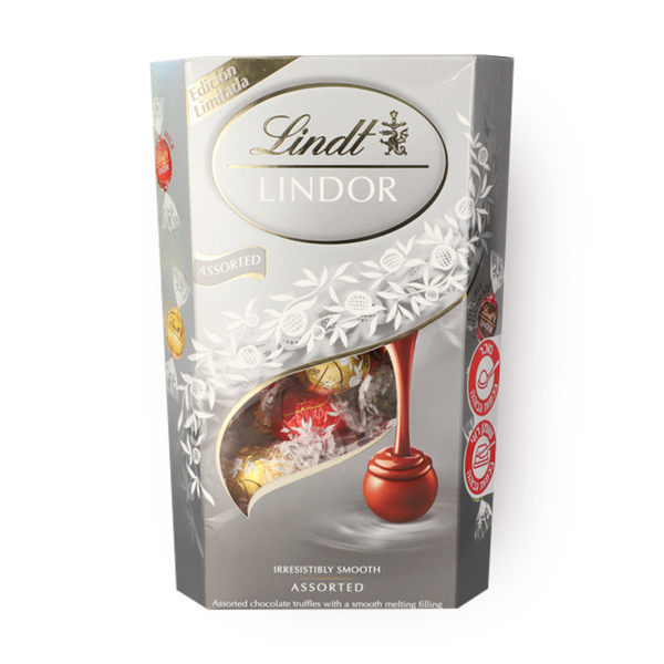Lindt Lindor Swiss chocolate balls filled with soft milk cream silver