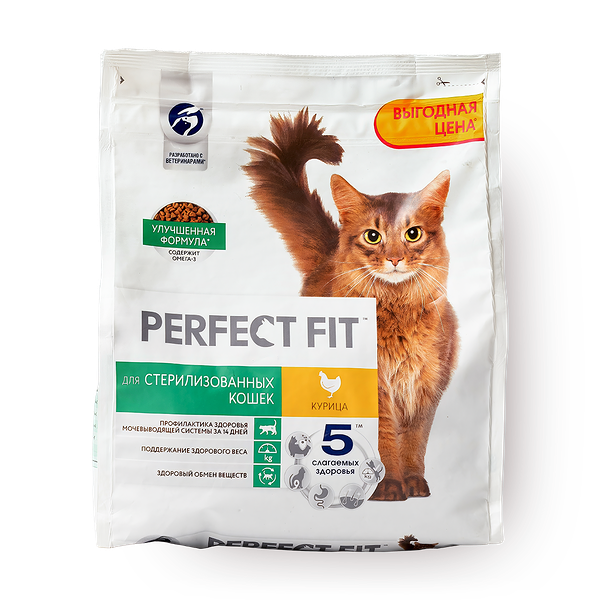 Сухой корм для стерилизованных кошек Perfect Fit курица