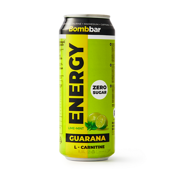Энергетический напиток Guarana Bombbar Energy L-Карнитин и лайм-мята без сахара