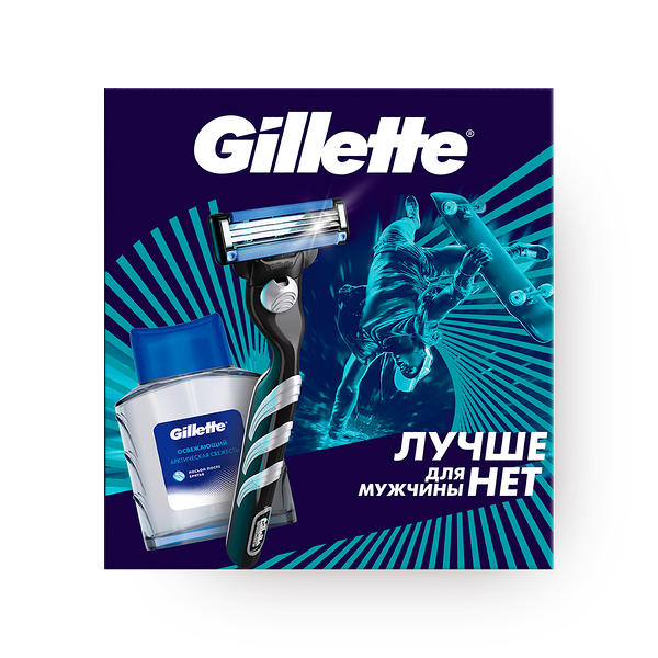 Набор подарочный Gillette с бритвой Mach 3 и лосьоном после бритья