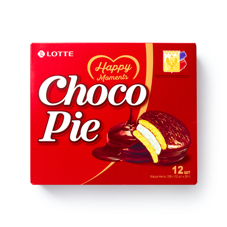 Печенье Choco Pie Lotte в шоколадной глазури, 336 г — купить с ...