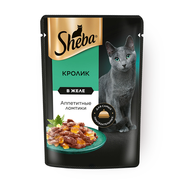 Влажный корм для кошек Sheba Pleasure с кроликом ломтики в желе
