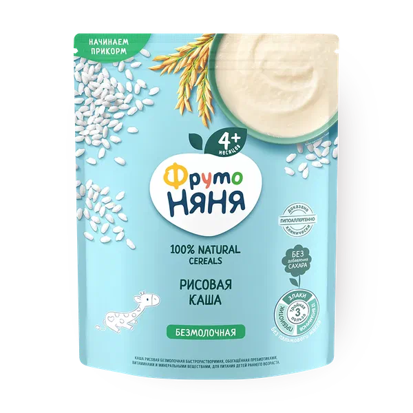 Каша безмолочная рисовая «ФрутоНяня» быстрорастворимая