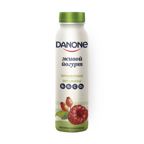 Йогурт питьевой Danone малина-шиповник