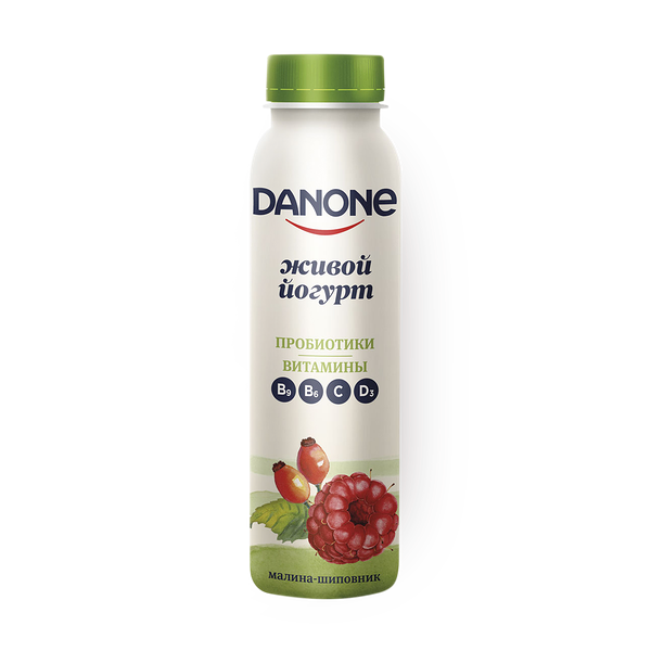 Йогурт питьевой Danone малина-шиповник