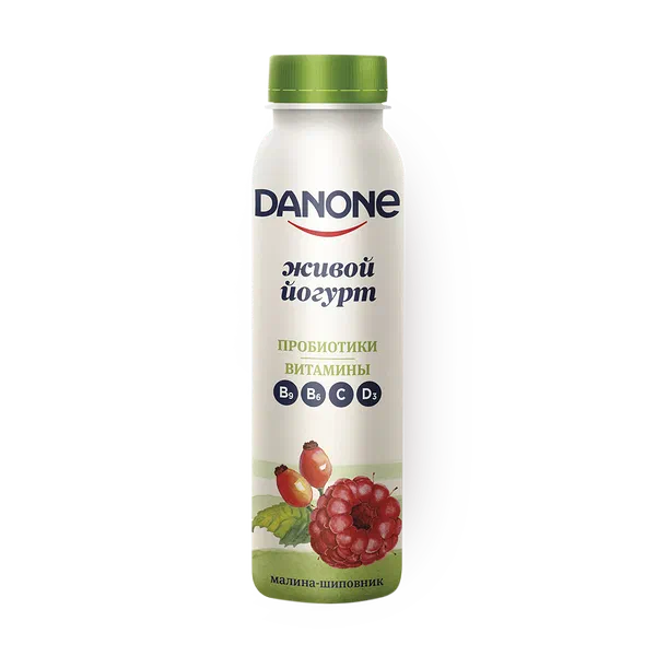 Йогурт питьевой Danone малина-шиповник