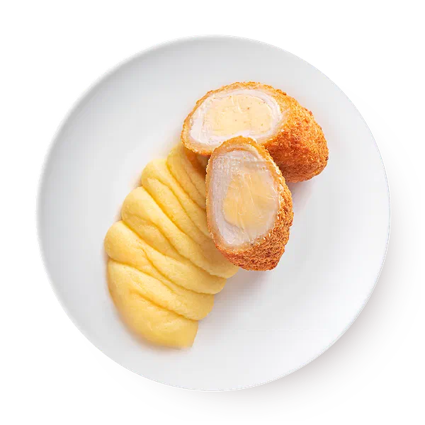 Котлета куриная по-киевски с пюре