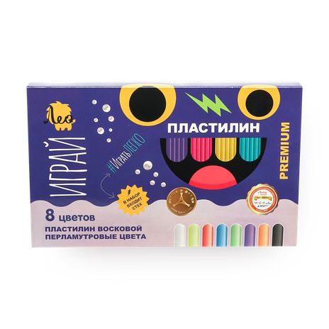 Пластилин восковой «Лео» Играй 8 цветов