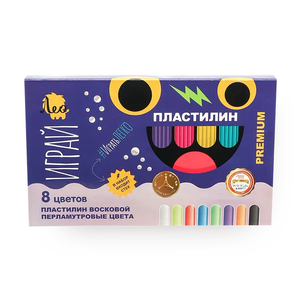 Пластилин восковой «Лео» Играй 8 цветов