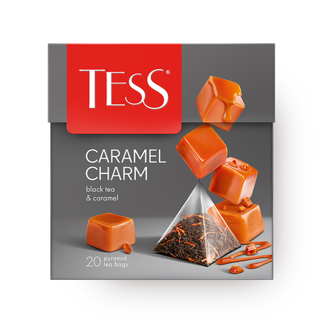 Чай чёрный Tess Caramel Charm в пирамидках