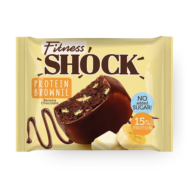 Пирожное протеиновое Fitness Shock брауни банан в глазури