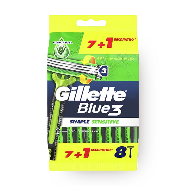 Станки бритвенные одноразовые Gillette Blue3 Simple Sensitive