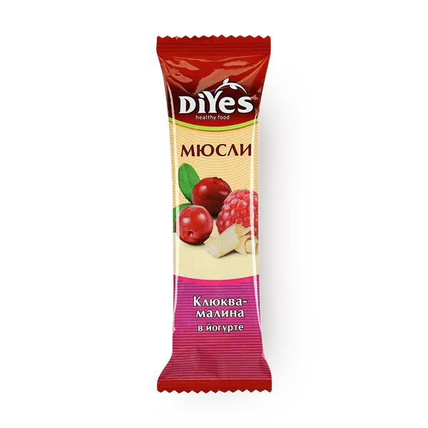 Батончик-мюсли DiYes в йогурте клюква-малина