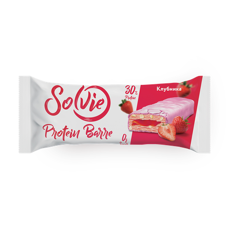 Батончик глазированный Solvie клубника без сахара