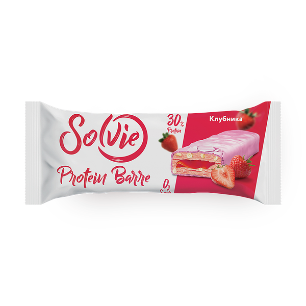 Батончик глазированный Solvie клубника без сахара