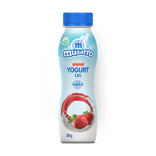 Йогурт питьевой Musaffo со вкусом клубники 1,5%